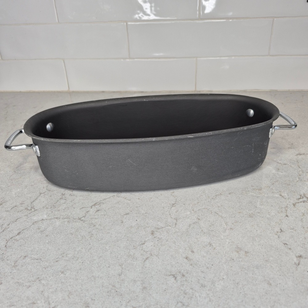 Vintage Calphalon Commercial Fish Poacher Roasting Pan 12" G 120 HC Oval